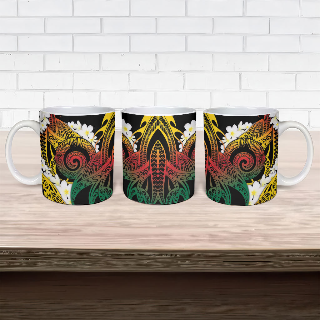 Piko Hawaiian Ceramic Mug Gradient Spiral Plumeria Tribal Patterns DT05 - Polynesian Pride