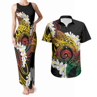 Piko Hawaiian Couples Matching Tank Maxi Dress and Hawaiian Shirt Gradient Spiral Plumeria Tribal Patterns DT05 Multicolor - Polynesian Pride