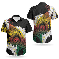 Piko Hawaiian Couples Matching Tank Maxi Dress and Hawaiian Shirt Gradient Spiral Plumeria Tribal Patterns DT05 - Polynesian Pride