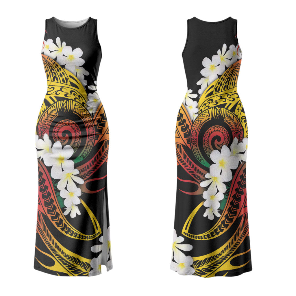 Piko Hawaiian Couples Matching Tank Maxi Dress and Hawaiian Shirt Gradient Spiral Plumeria Tribal Patterns DT05 - Polynesian Pride