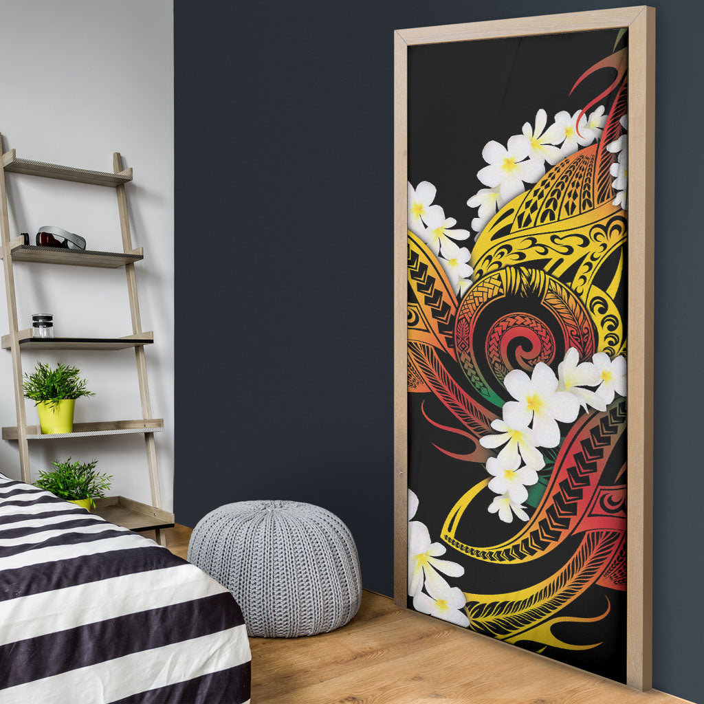 Piko Hawaiian Door Cover Gradient Spiral Plumeria Tribal Patterns DT05 - Polynesian Pride