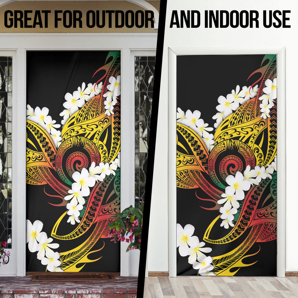 Piko Hawaiian Door Cover Gradient Spiral Plumeria Tribal Patterns DT05 - Polynesian Pride