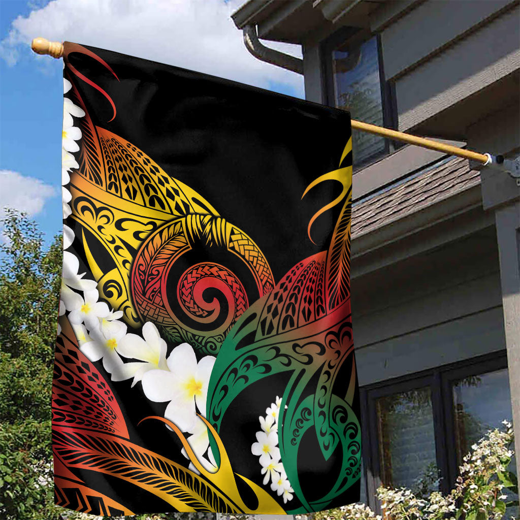 Piko Hawaiian Garden Flag Gradient Spiral Plumeria Tribal Patterns DT05 - Polynesian Pride