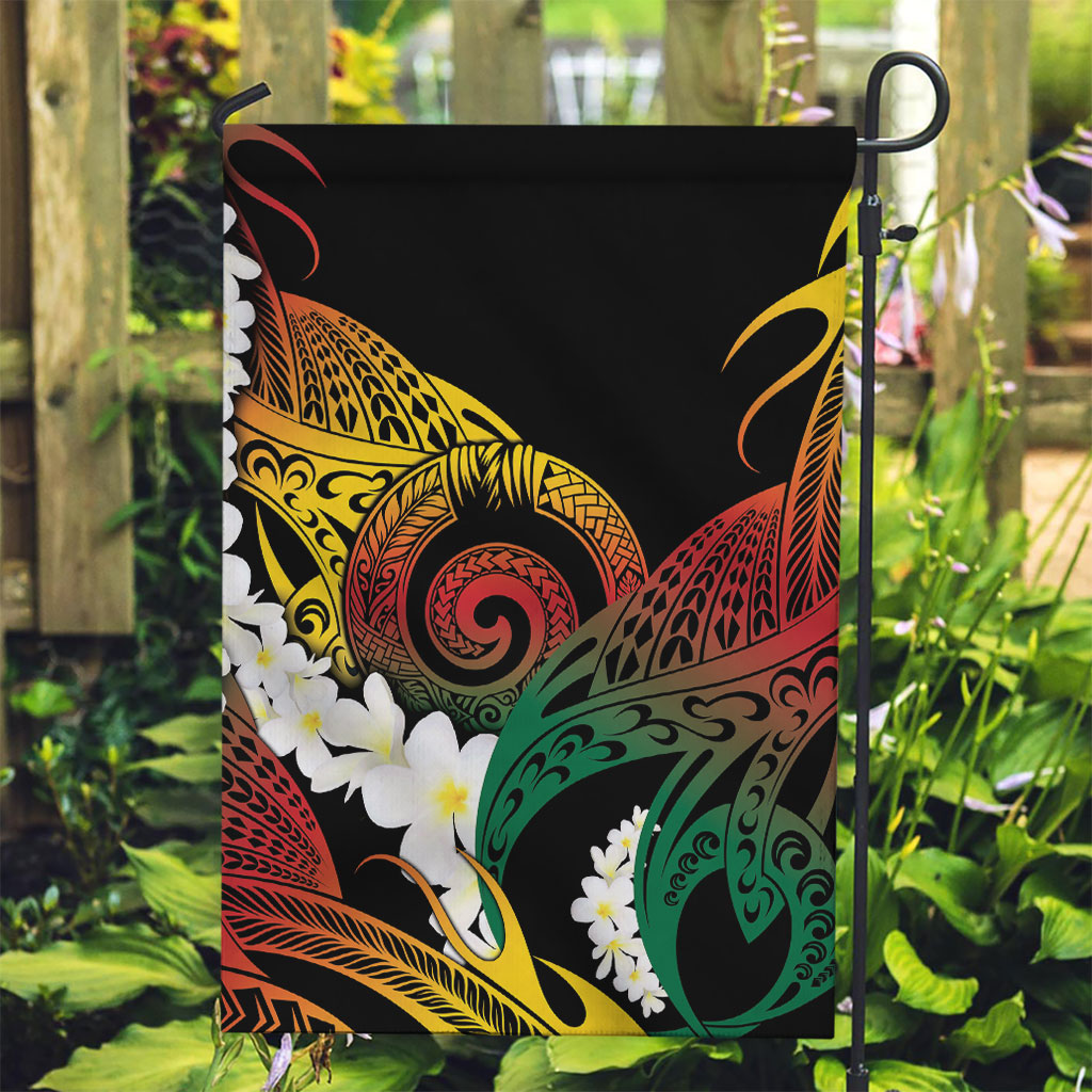 Piko Hawaiian Garden Flag Gradient Spiral Plumeria Tribal Patterns DT05 Garden Flag Multicolor - Polynesian Pride