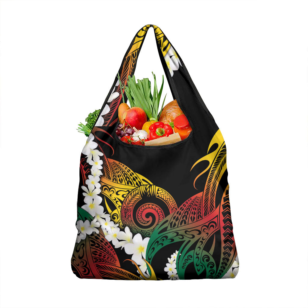 Piko Hawaiian Grocery Bag Gradient Spiral Plumeria Tribal Patterns DT05 1-pack One Size Multicolor - Polynesian Pride