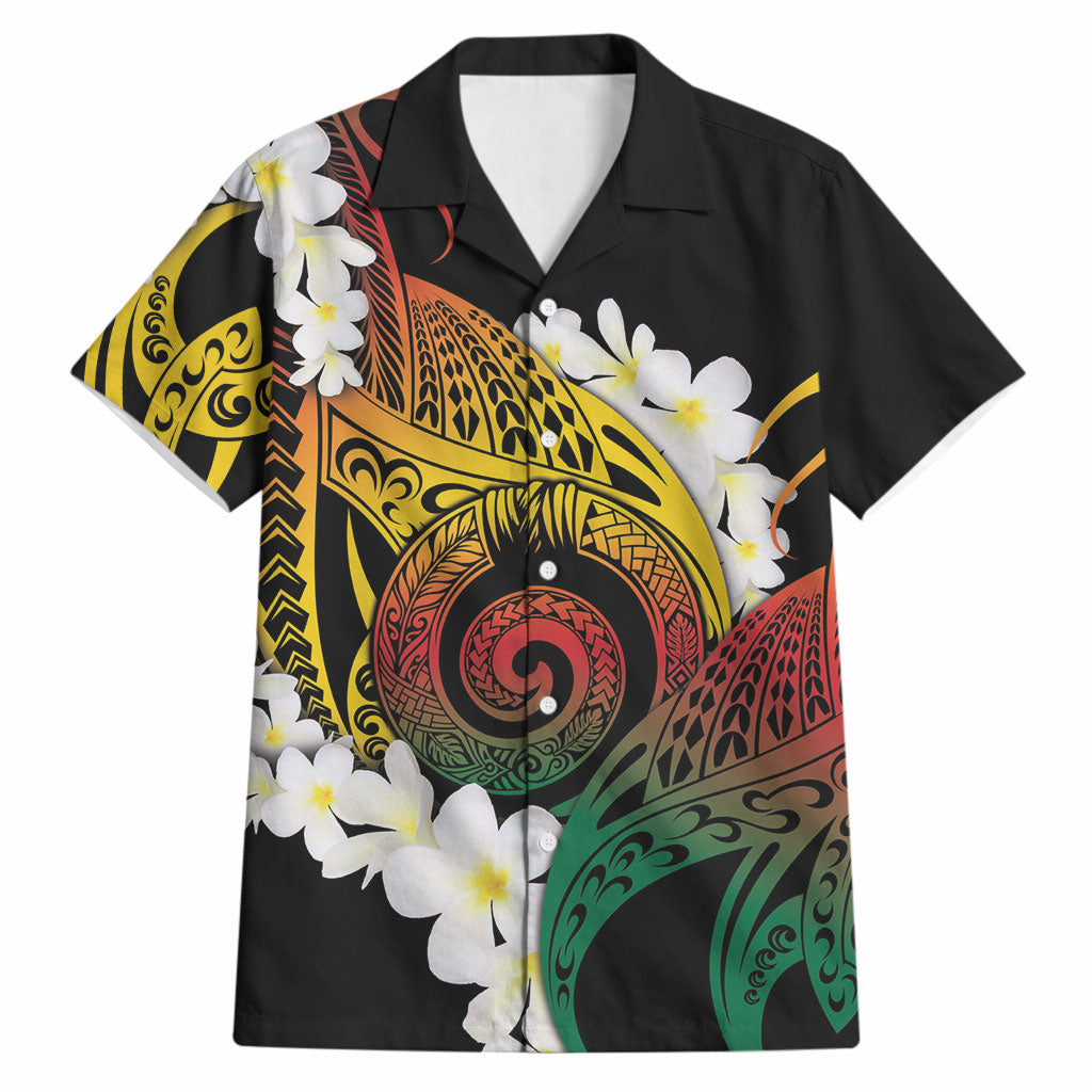 Piko Hawaiian Hawaiian Shirt Gradient Spiral Plumeria Tribal Patterns DT05 Multicolor - Polynesian Pride