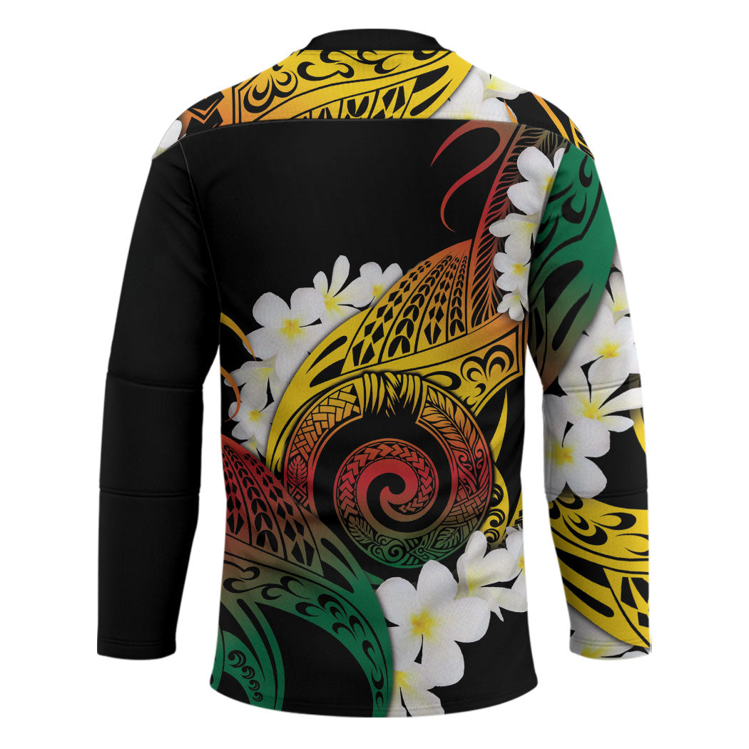 Piko Hawaiian Hockey Jersey Gradient Spiral Plumeria Tribal Patterns DT05 - Polynesian Pride