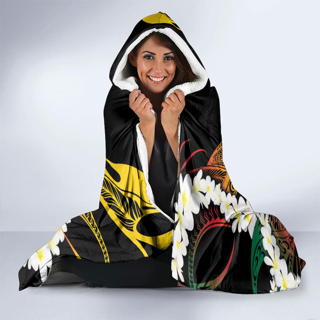 Piko Hawaiian Hooded Blanket Gradient Spiral Plumeria Tribal Patterns DT05 - Polynesian Pride