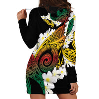 Piko Hawaiian Hoodie Dress Gradient Spiral Plumeria Tribal Patterns DT05 - Polynesian Pride
