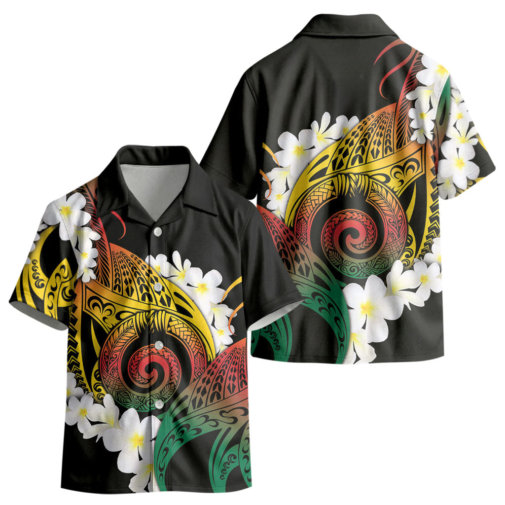 Piko Hawaiian Kid Hawaiian Shirt Gradient Spiral Plumeria Tribal Patterns DT05 - Polynesian Pride