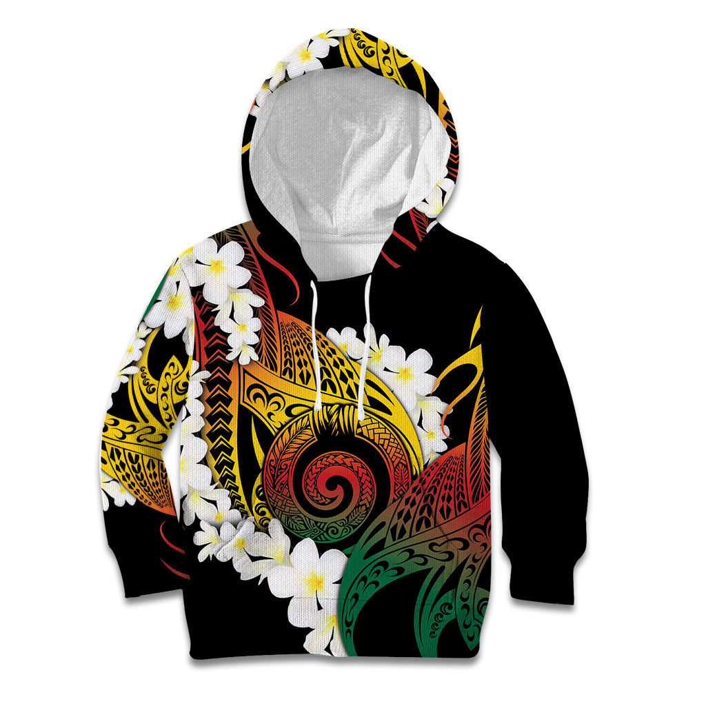 Piko Hawaiian Kid Hoodie Gradient Spiral Plumeria Tribal Patterns DT05 Hoodie Multicolor - Polynesian Pride