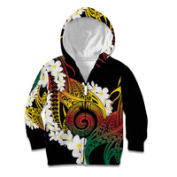 Piko Hawaiian Kid Hoodie Gradient Spiral Plumeria Tribal Patterns DT05 Zip Hoodie Multicolor - Polynesian Pride