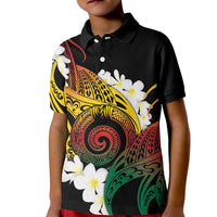 Piko Hawaiian Kid Polo Shirt Gradient Spiral Plumeria Tribal Patterns DT05 Kid Multicolor - Polynesian Pride