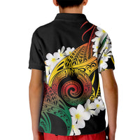 Piko Hawaiian Kid Polo Shirt Gradient Spiral Plumeria Tribal Patterns DT05 - Polynesian Pride