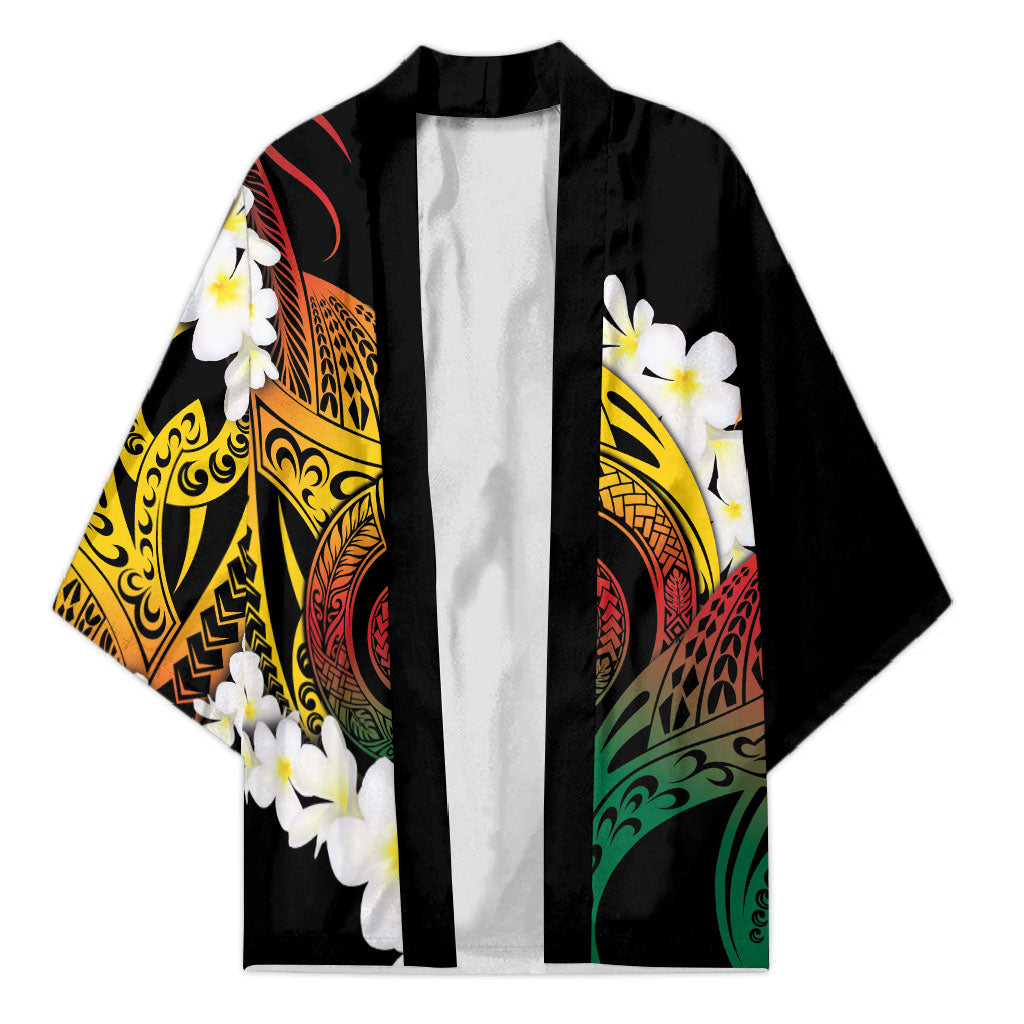 Piko Hawaiian Kimono Gradient Spiral Plumeria Tribal Patterns DT05 Unisex Multicolor - Polynesian Pride