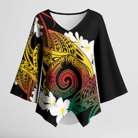 Piko Hawaiian Kimono Sleeve Blouse Gradient Spiral Plumeria Tribal Patterns DT05 Female Multicolor - Polynesian Pride