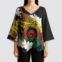 Piko Hawaiian Kimono Sleeve Blouse Gradient Spiral Plumeria Tribal Patterns DT05 - Polynesian Pride