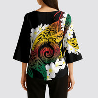 Piko Hawaiian Kimono Sleeve Blouse Gradient Spiral Plumeria Tribal Patterns DT05 - Polynesian Pride