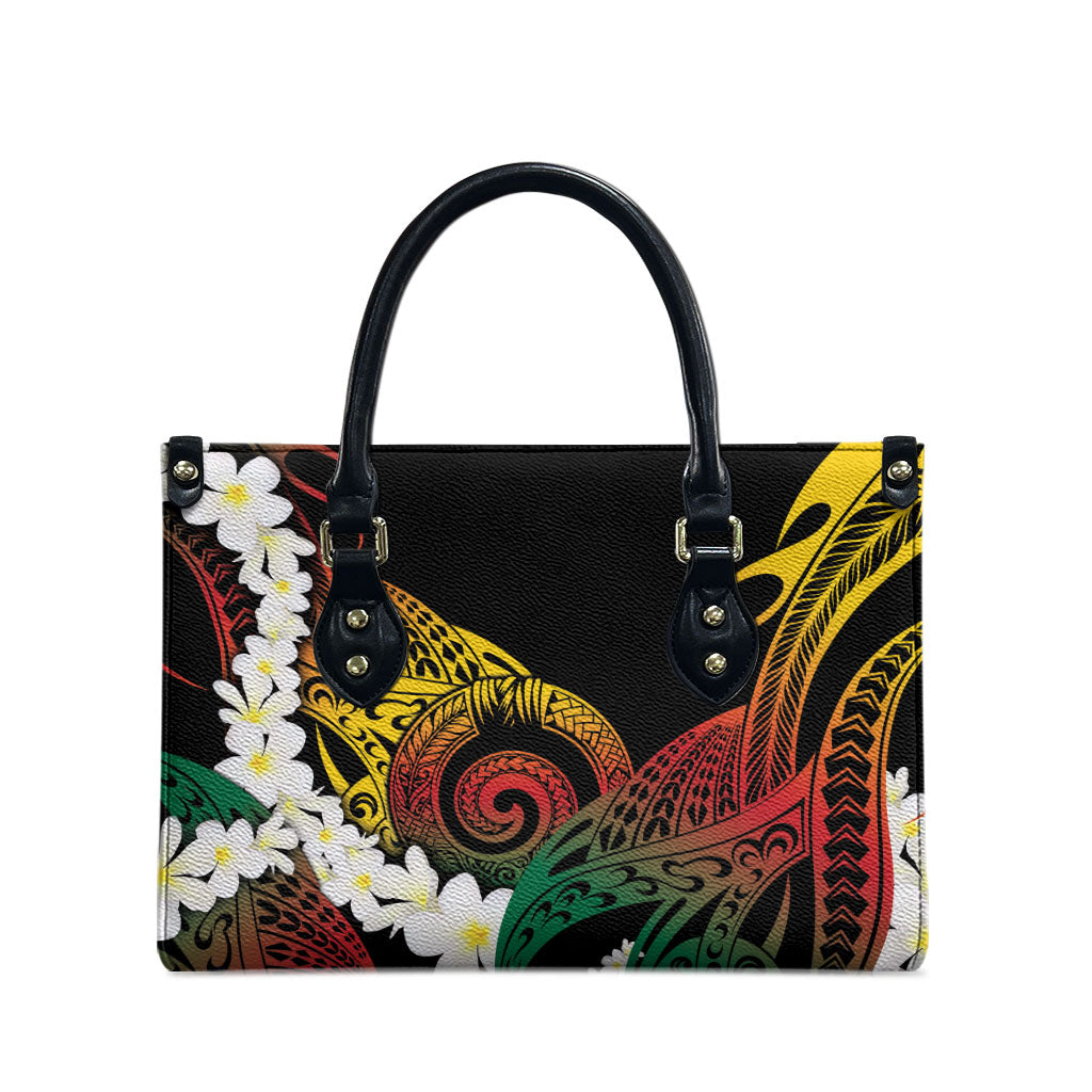 Piko Hawaiian Leather Bag Gradient Spiral Plumeria Tribal Patterns DT05 - Polynesian Pride