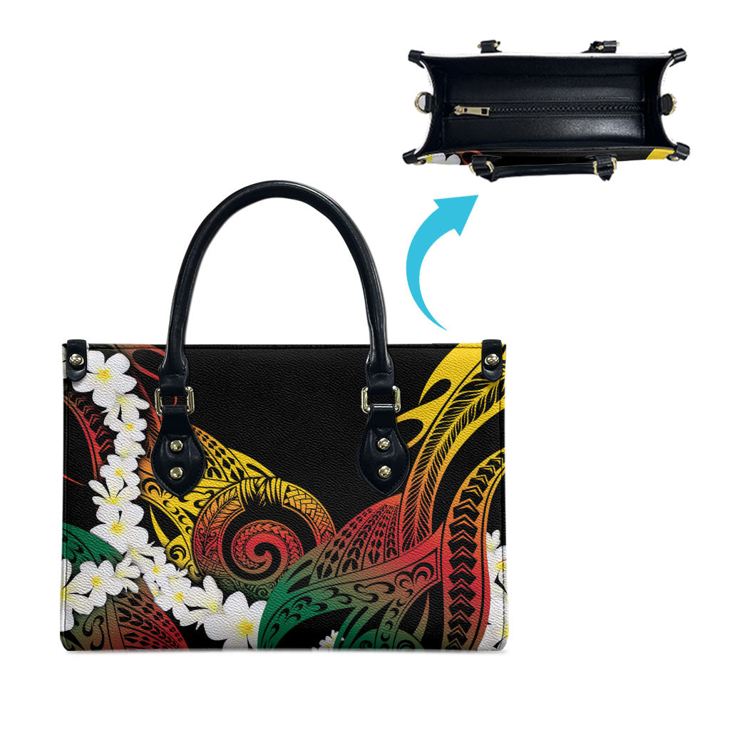 Piko Hawaiian Leather Bag Gradient Spiral Plumeria Tribal Patterns DT05 - Polynesian Pride