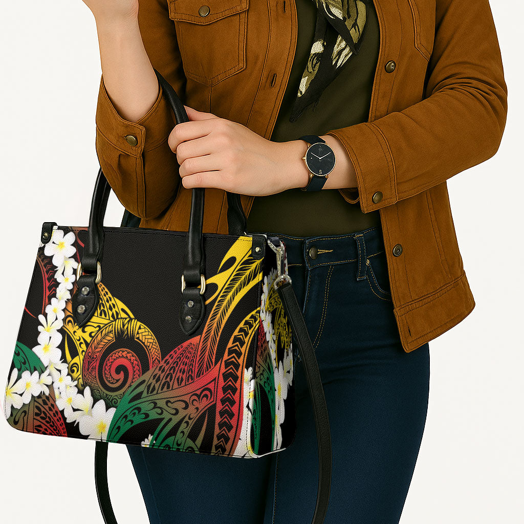 Piko Hawaiian Leather Bag Gradient Spiral Plumeria Tribal Patterns DT05 - Polynesian Pride