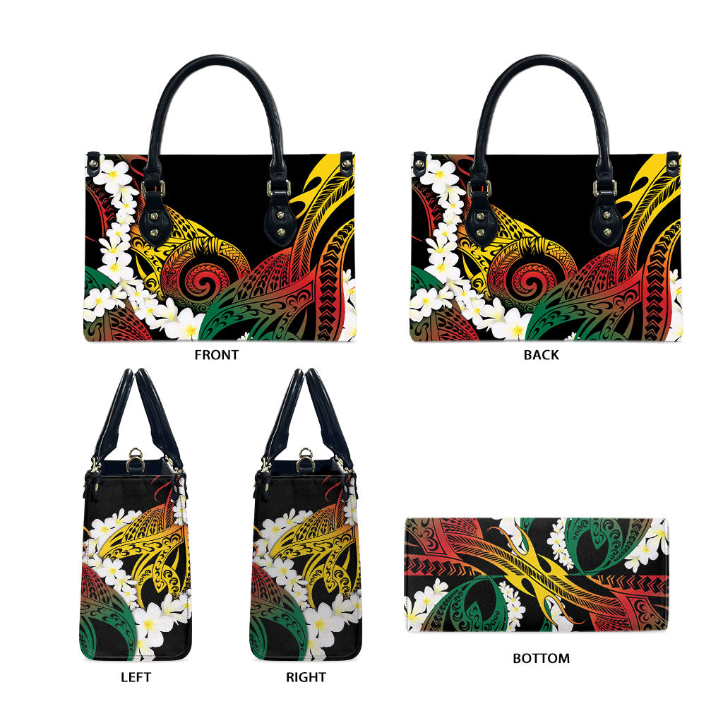Piko Hawaiian Leather Bag Gradient Spiral Plumeria Tribal Patterns DT05 - Polynesian Pride
