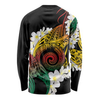 Piko Hawaiian Long Sleeve Shirt Gradient Spiral Plumeria Tribal Patterns DT05 - Polynesian Pride