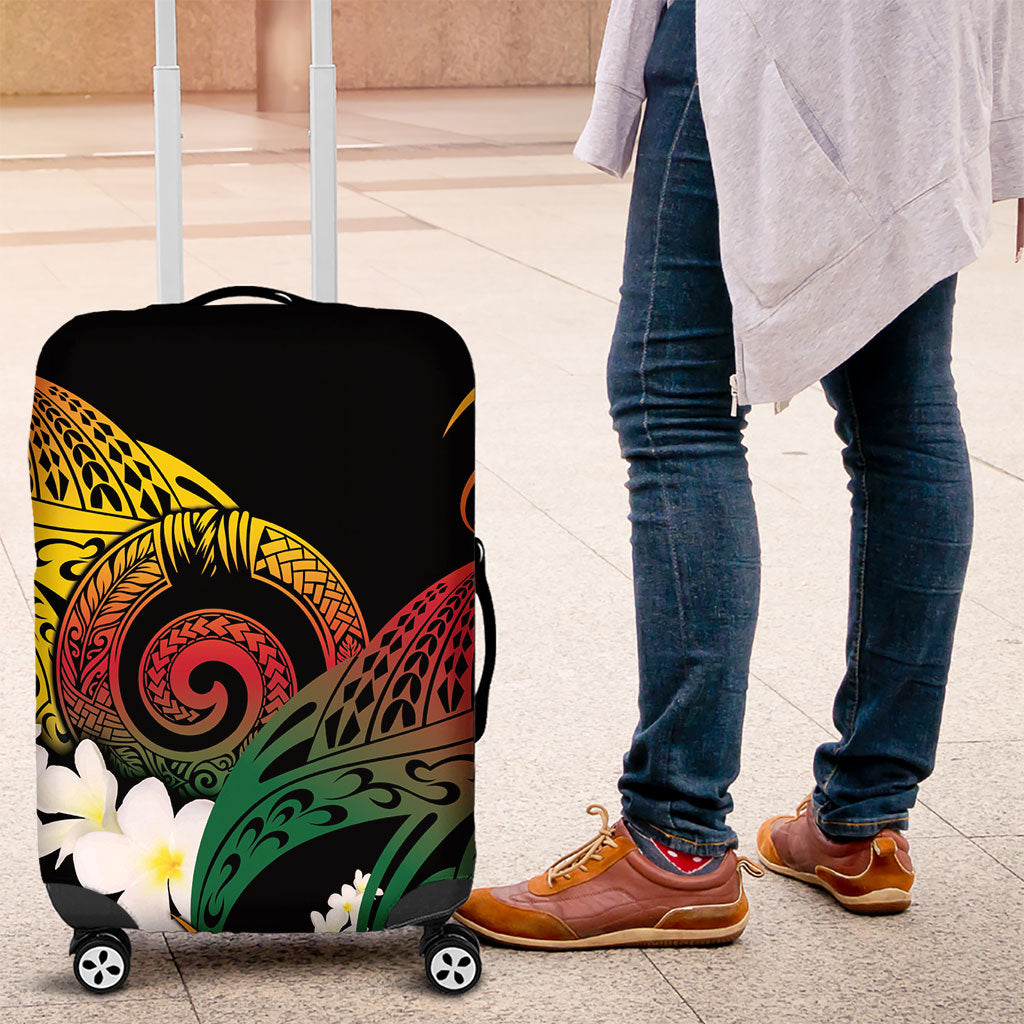 Piko Hawaiian Luggage Cover Gradient Spiral Plumeria Tribal Patterns DT05 Multicolor - Polynesian Pride