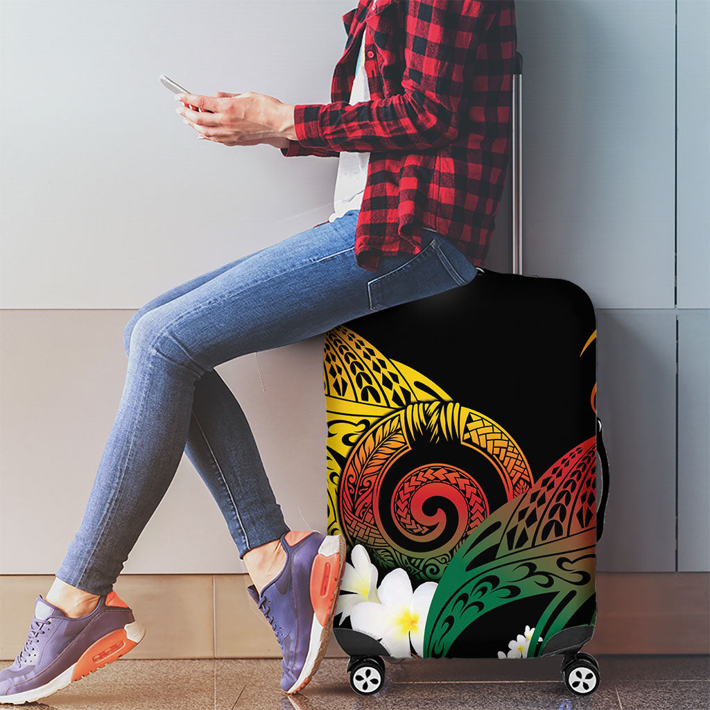 Piko Hawaiian Luggage Cover Gradient Spiral Plumeria Tribal Patterns DT05 - Polynesian Pride