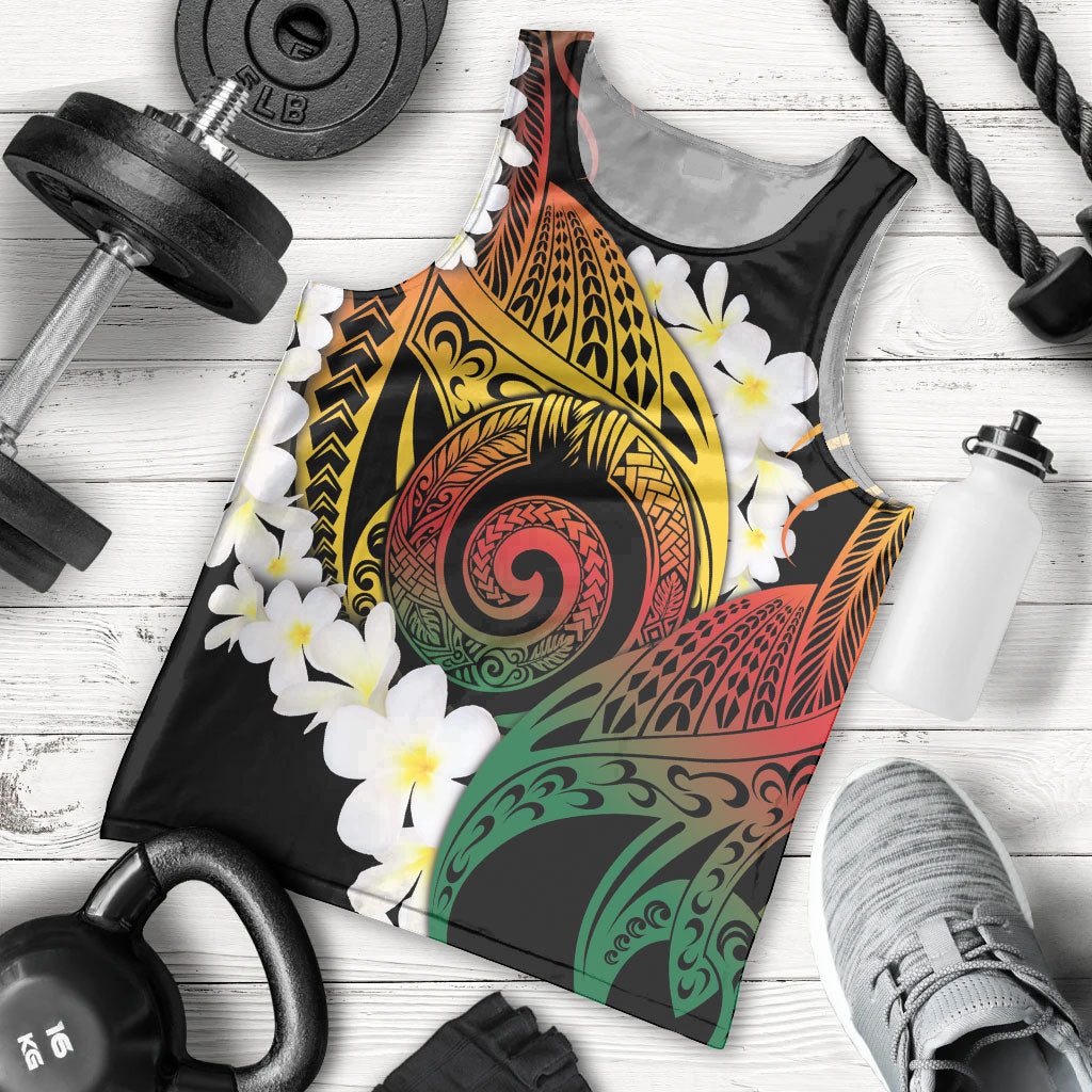 Piko Hawaiian Men Tank Top Gradient Spiral Plumeria Tribal Patterns DT05 - Polynesian Pride