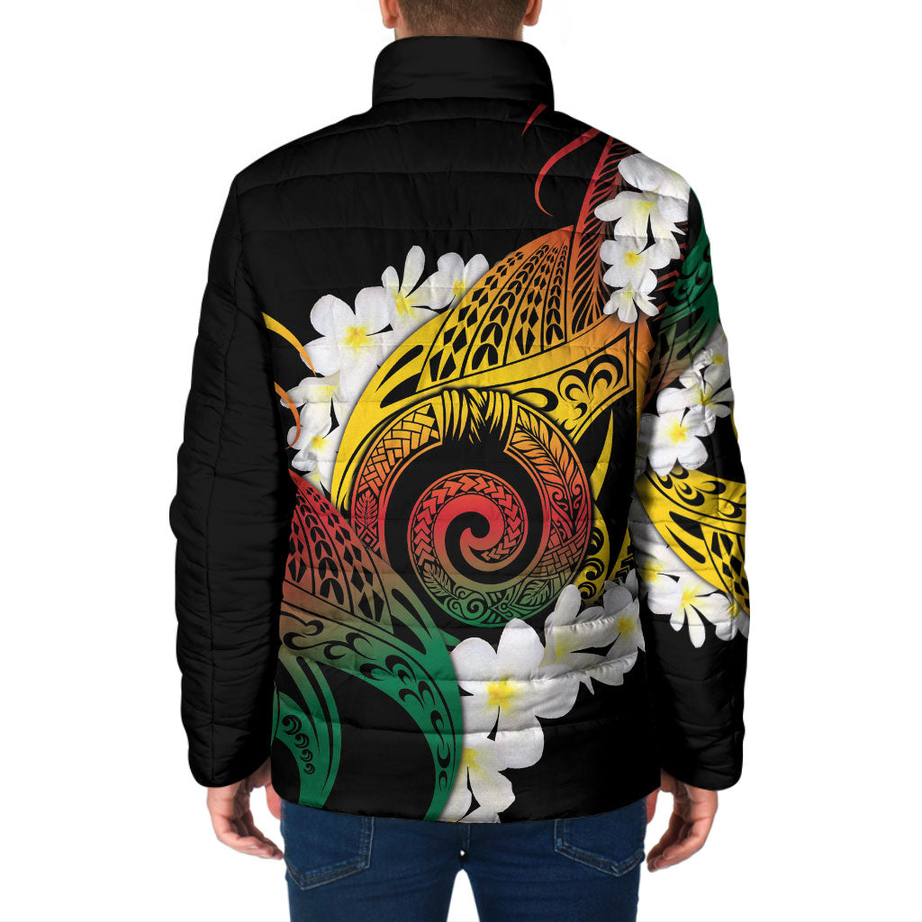 Piko Hawaiian Padded Jacket Gradient Spiral Plumeria Tribal Patterns DT05 - Polynesian Pride
