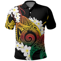 Piko Hawaiian Polo Shirt Gradient Spiral Plumeria Tribal Patterns DT05 Multicolor - Polynesian Pride