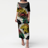 Piko Hawaiian Puletasi Gradient Spiral Plumeria Tribal Patterns DT05 Long Dress Multicolor - Polynesian Pride
