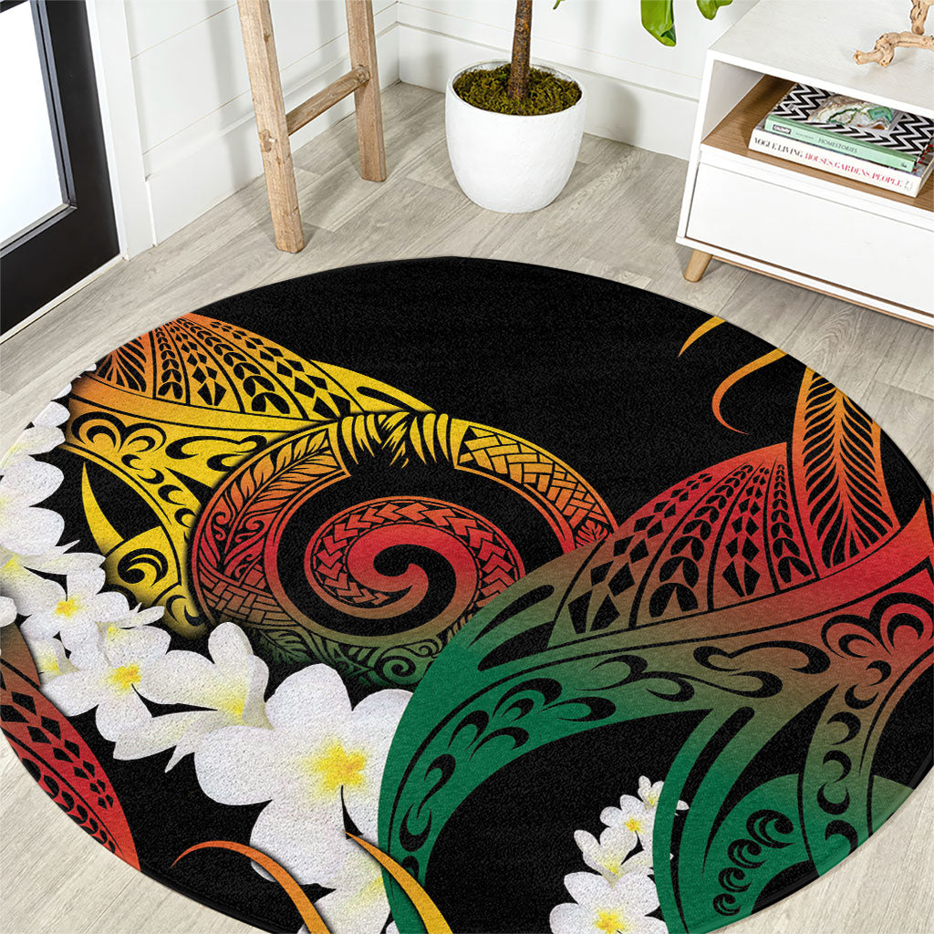 Piko Hawaiian Round Carpet Gradient Spiral Plumeria Tribal Patterns DT05 Multicolor - Polynesian Pride