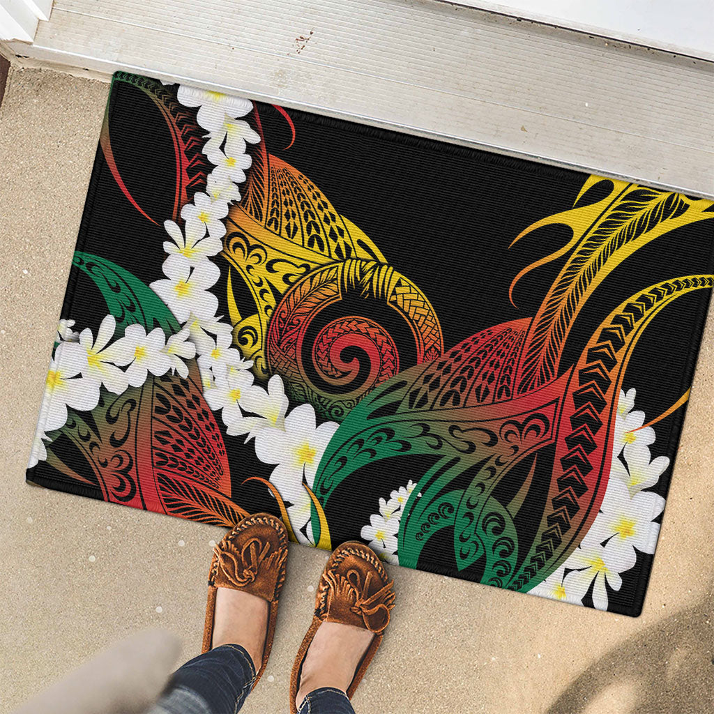 Piko Hawaiian Rubber Doormat Gradient Spiral Plumeria Tribal Patterns DT05 - Polynesian Pride