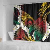 Piko Hawaiian Shower Curtain Gradient Spiral Plumeria Tribal Patterns DT05 - Polynesian Pride