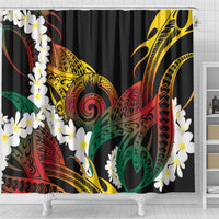 Piko Hawaiian Shower Curtain Gradient Spiral Plumeria Tribal Patterns DT05 - Polynesian Pride