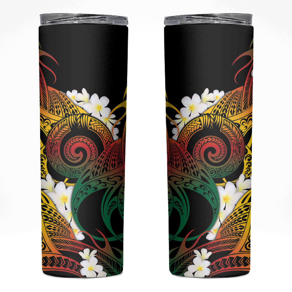 Piko Hawaiian Skinny Tumbler Gradient Spiral Plumeria Tribal Patterns DT05 Multicolor - Polynesian Pride