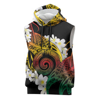 Piko Hawaiian Sleeveless Hoodie Gradient Spiral Plumeria Tribal Patterns DT05 Multicolor - Polynesian Pride