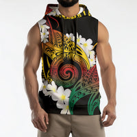 Piko Hawaiian Sleeveless Hoodie Gradient Spiral Plumeria Tribal Patterns DT05 - Polynesian Pride