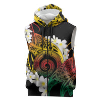 Piko Hawaiian Sleeveless Zip Hoodie Gradient Spiral Plumeria Tribal Patterns DT05 Multicolor - Polynesian Pride