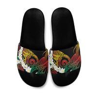 Piko Hawaiian Slide Sandals Gradient Spiral Plumeria Tribal Patterns DT05 Multicolor - Polynesian Pride