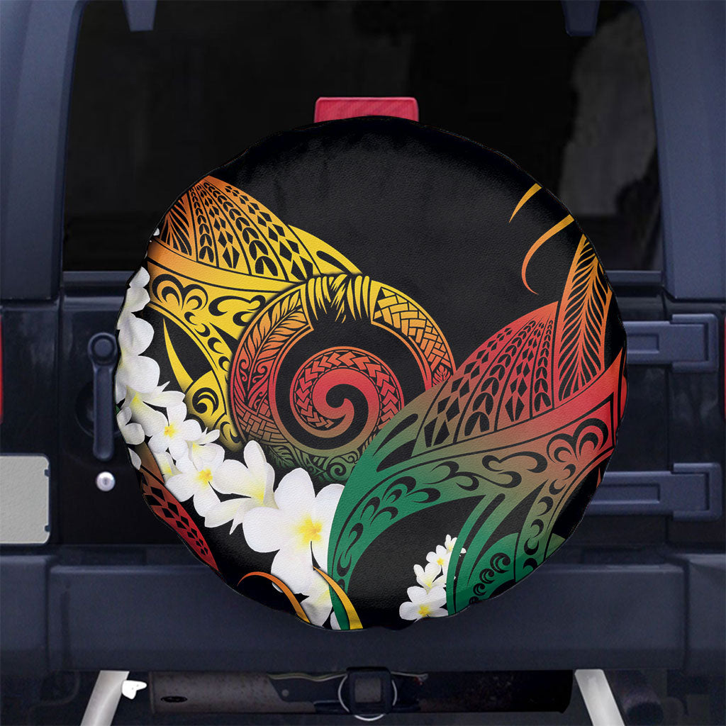 Piko Hawaiian Spare Tire Cover Gradient Spiral Plumeria Tribal Patterns DT05 No hole Multicolor - Polynesian Pride