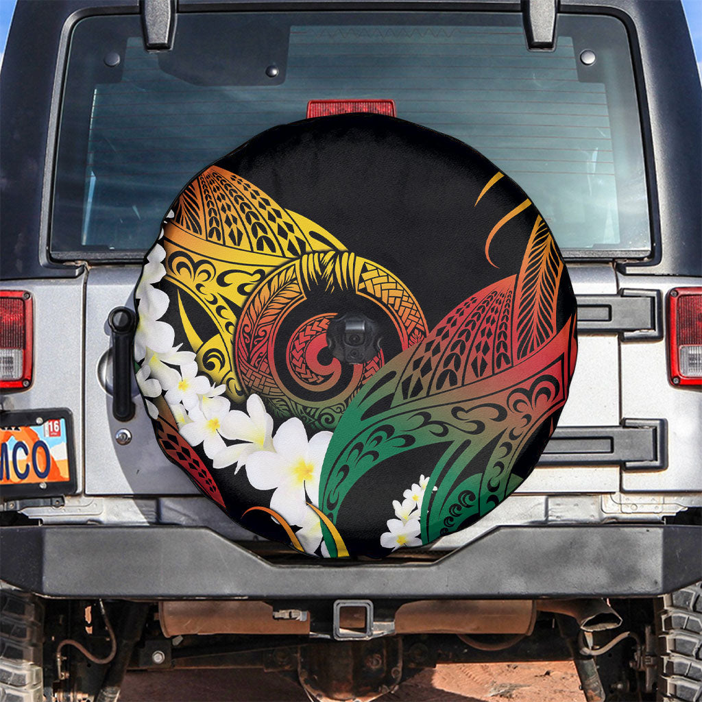 Piko Hawaiian Spare Tire Cover Gradient Spiral Plumeria Tribal Patterns DT05 Multicolor - Polynesian Pride