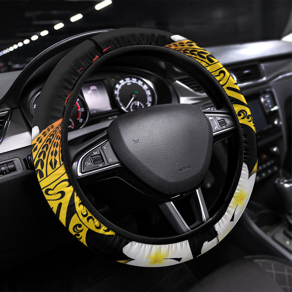 Piko Hawaiian Steering Wheel Cover Gradient Spiral Plumeria Tribal Patterns DT05 Universal Fit Multicolor - Polynesian Pride