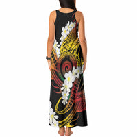 Piko Hawaiian Tank Maxi Dress Gradient Spiral Plumeria Tribal Patterns DT05 - Polynesian Pride