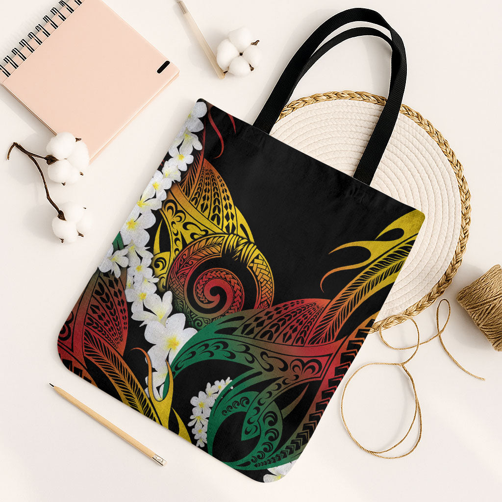 Piko Hawaiian Tote Bag Gradient Spiral Plumeria Tribal Patterns DT05 Black Strap One Size Multicolor - Polynesian Pride