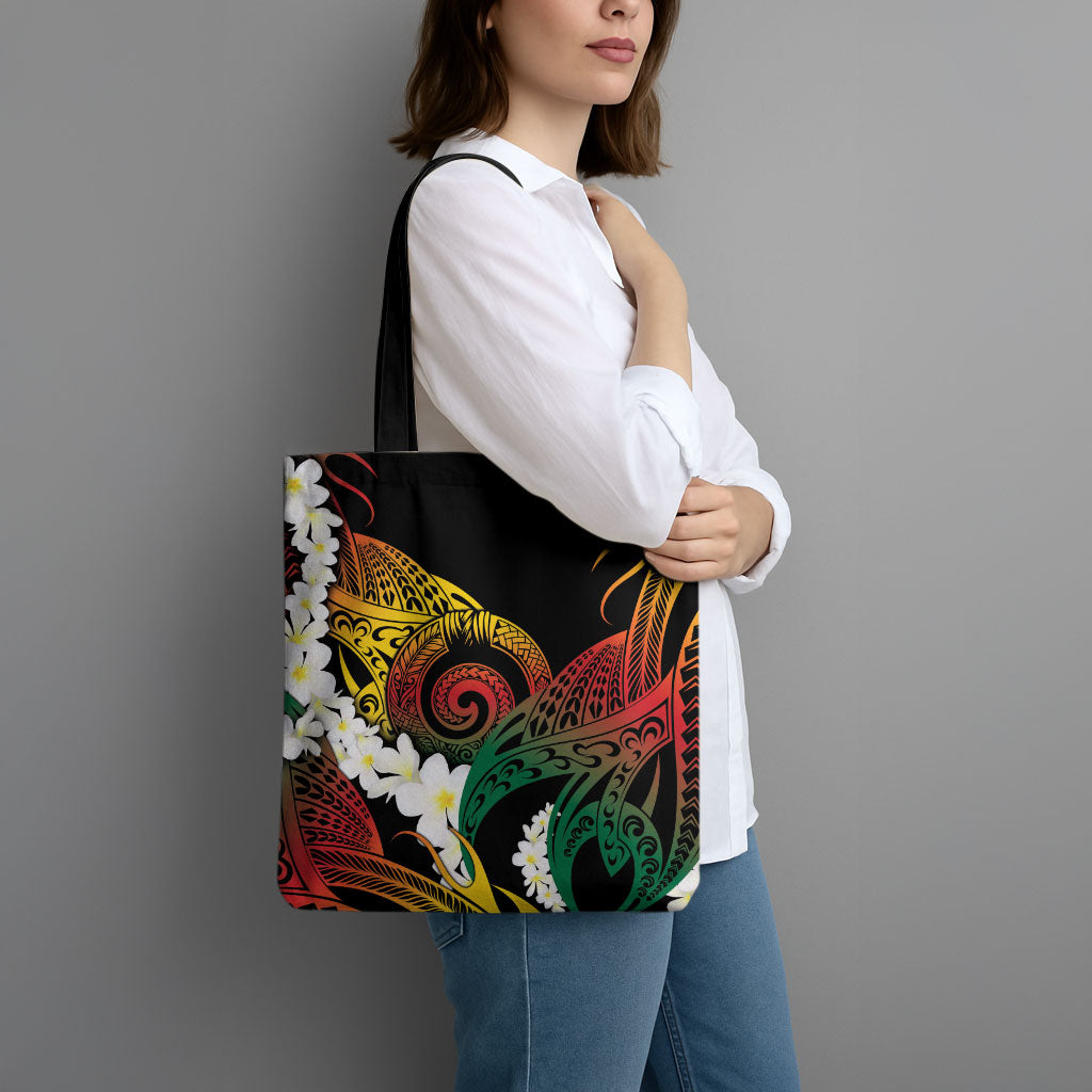 Piko Hawaiian Tote Bag Gradient Spiral Plumeria Tribal Patterns DT05 - Polynesian Pride