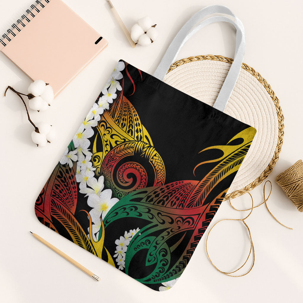 Piko Hawaiian Tote Bag Gradient Spiral Plumeria Tribal Patterns DT05 White Strap One Size Multicolor - Polynesian Pride