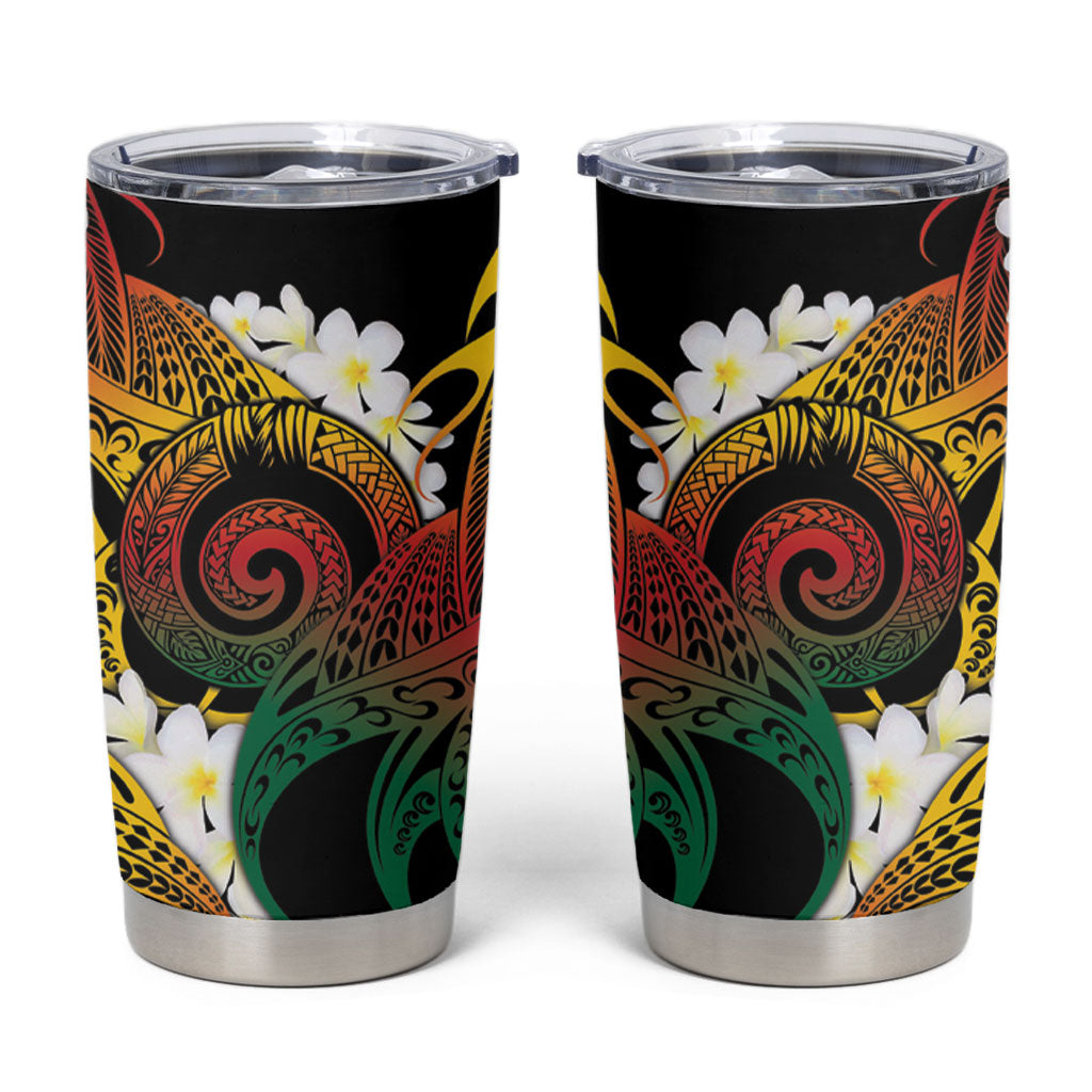 Piko Hawaiian Tumbler Cup Gradient Spiral Plumeria Tribal Patterns DT05 Multicolor - Polynesian Pride